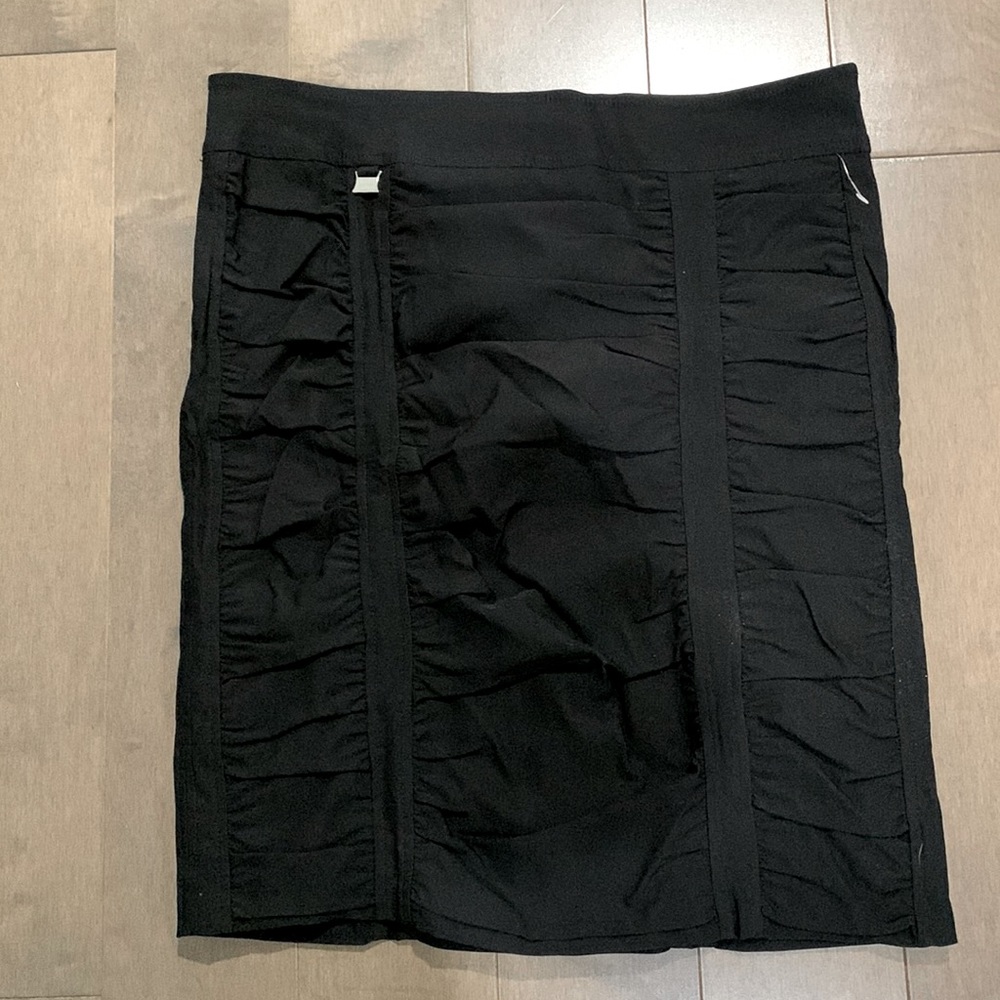 Classic Black Ruched Pencil Skirt - Women